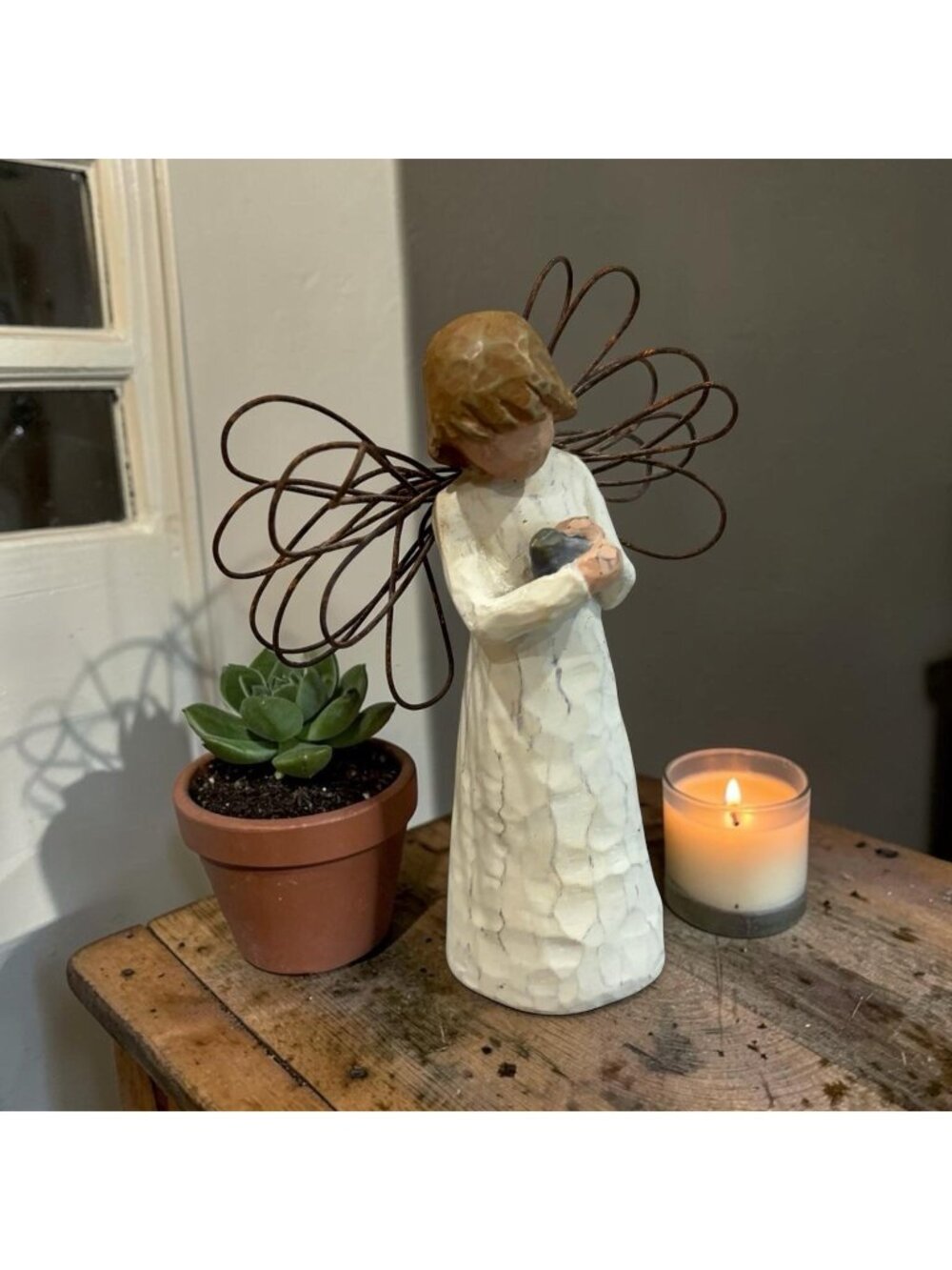 Willow Tree “Angel of Healing” Figurine Gray Bird Decor Gift Grief Cottagecore